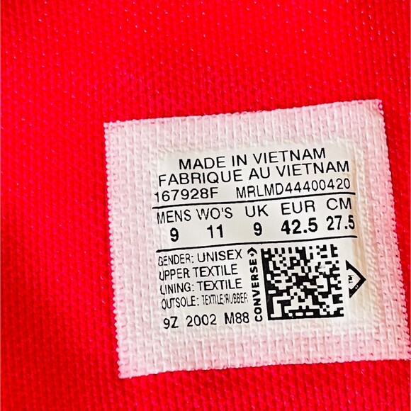 Converse Chuck Taylor Hi Top Pink Tie Dye Canvas Sneaker W Sz 11 M Sz 9 $25,00 - Picture 6 of 7